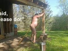 Aged guy fettered and rails boner treat