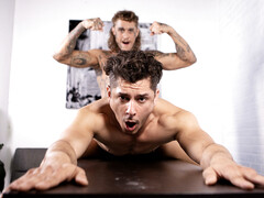 Inked dude grants lover harsh handjob before fucking his ass