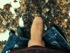 Piss with erection and quick after that cumshot public POV