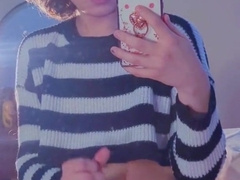 purple hair femboy wails and finishes off a pile