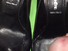 Cum on black shoes 3