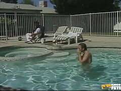 White Guy Swims in the Pool Before Getting Ass Screwed by His Black Friend