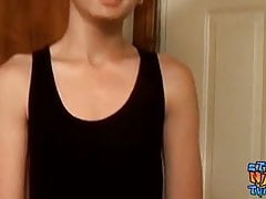 Slim amateur straight dude wanking dick and jizzing alone