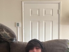 EMO legitimate YR OLDER FELLOW MILKED ON SOFA