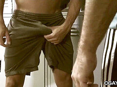 Mario and Tommy take turns pleasuring a lucky guy