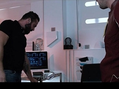 Johnny Rapid cums over Jessy Ares while sitting on his fat coc