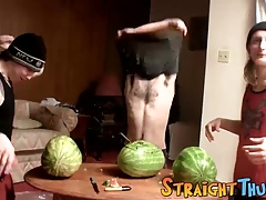 Three twinks stopped by for a hot shared jack off shoot