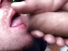 Cum in mouth - outside