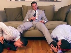 Keith Banks and Fernando worship Master Niklas Roth's boots with deepthroat action