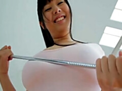 Staggering Japanese fitness girl has big natural tits