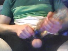 Balls With Rings And Dick With Rings Sleeve And Condom Fleshlight Masturbating