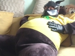 Gay belly, fur suit, hunk
