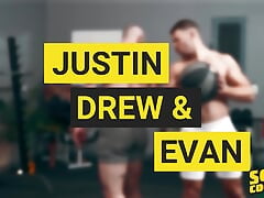 SEAN CODY - Drew Ryan Pounds Justin's Ass While He Sucks Evan's Dick In 69 And They All End Up Cumming Hard