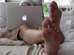 Hairy muscle Arab jock foot worship