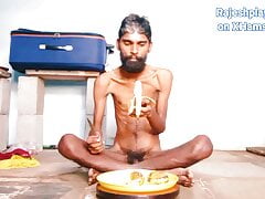 Sexy slim body Rajeshplayboy993 eating Bananas. Skinny handsome face boy.