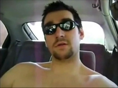 Horny Verbal Dude Jerks Off Cums in Car