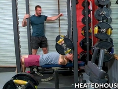 Mustache jock ass plowed by hunky gym buddy