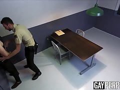 Young long haired thief raw fucked by two police officers