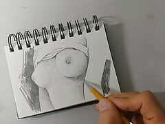 How to draw boobs easy pencil art ( step sister's boobs)