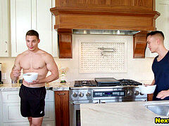 Gay twink plows his boyfriends hetero bro