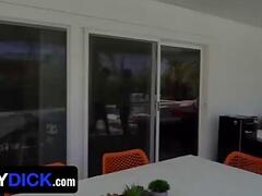 FamilyDick - Three Hunks Having Pool Party Get Wild & Nasty They Gangbang The Pool Boy