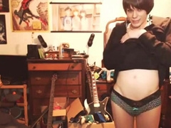 Brief-Haired Crossdresser Bombshell on Web cam