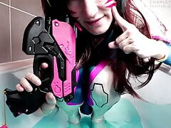 Femboy trap D.va blue bath