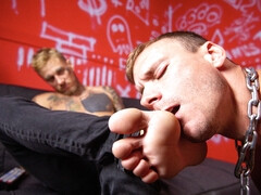 Foot domination and big cock worship in gay BDSM