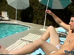 dudes homo fuckfest video only Zack & Mike - Jackin by the Pool