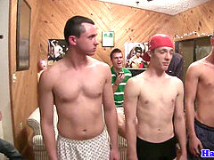 cockblowing frat pledges poke at frat soiree