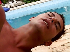 Swimming pool guard banging twink's ass