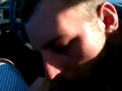 Big Cock Blowjob in a Car on a Rooftop Parking Garage