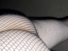 Night walking in pantyhose close road teen boy flash no pants