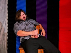 Male Sensually Cums On Suit