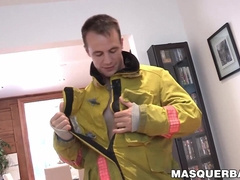 Mature gay Pascal enjoys watching a firefighter strip naked