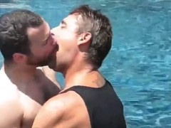 David and Dusty have a steamy encounter by the pool