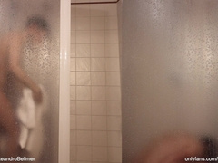 Friends shower after hard gay fucking