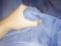 Cum in slippery school girl skirt