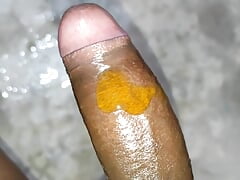 Asian Big uncut cock Cummings twice 💦