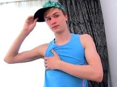 Naughty platinum-blonde cutie Kasper Arley loves fingering his tight ass!