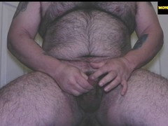 Now bear Kneels Jerking Off