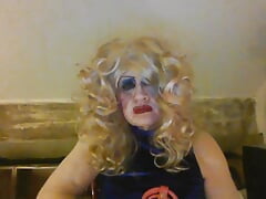 Cock hungry sissy, Sarah Millward, smokes seductively, wants to make you wank over her, wants your cum in her face, and down