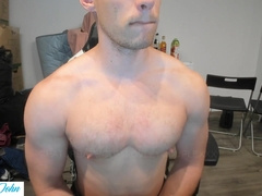 Blondie Magnificent Stud Shaking his Chest and Demonstrating off his Underarms !