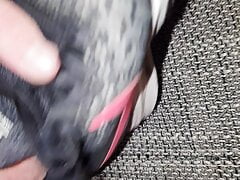 Quick Cum into Her Nike Running Sneakers