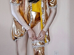 Shiny gold maid dress up