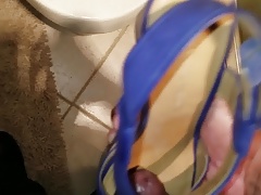Fucking blue heels and stained panties