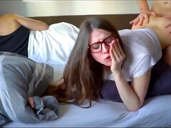 Young German slut fucks a guy while her BF's sleeping