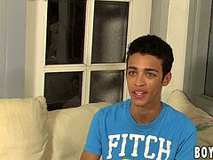 Twinkie unwraps for the web cam and strokes his cute fat bone