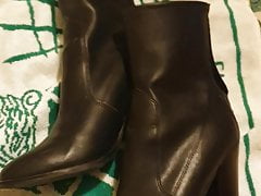 Lots of cum for wife's ankle boots