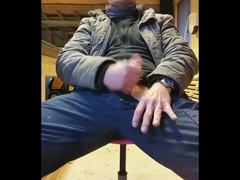 Str8 daddy jerk off in his working place 4